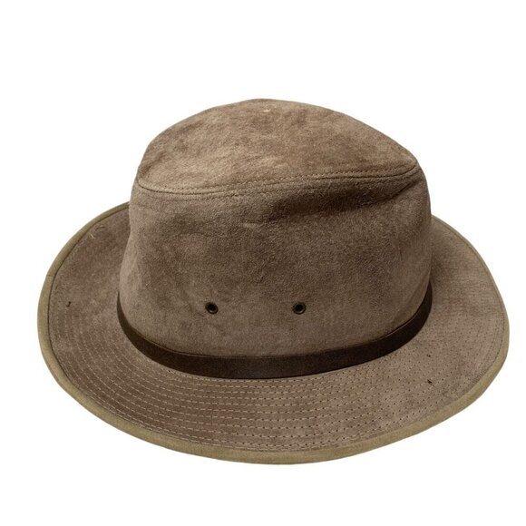 HENSCHEL Mens Outback Hat Size Large Brown Faux Suede Aussie Cowboy - Picture 4 of 13